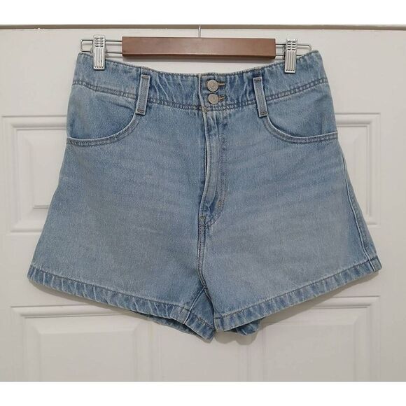 Levis womens size 27 high waisted mom shorts medium indigo blue - Picture 1 of 8